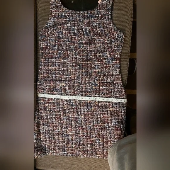 Dark Academia Dress Sleeveless Multitone Tweed Holiday Office Wear - Picture 9 of 14